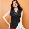 「自」全新升级【铂金会员146/天猫199/差价53】(01012)洛诗琳新款蕾丝拼接雪纺背心2025秋季气质V领打底上衣 商品缩略图2