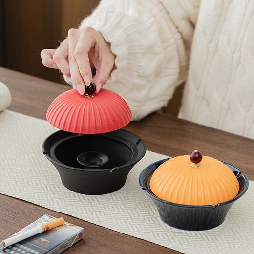 复古中式陶瓷官帽烟灰缸时尚防飞灰设计创意办公小物生 商品图2