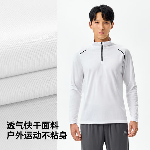 伯希和户外t恤男立领跑步快干衣徒步登山运动上衣透气长袖打底衫 商品图1