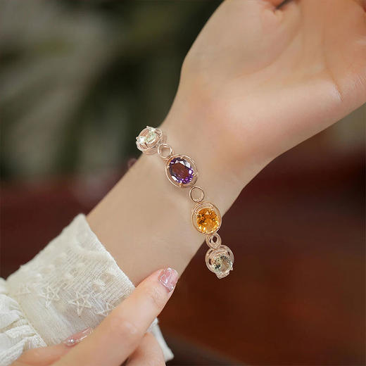 【JOLEE手链】 S925银 天然水晶 宝石 轻奢饰品 七夕送女生礼物 商品图2