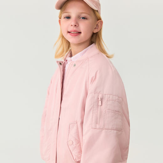 【无氟防泼水】马克珍妮女童挺括夹棉棒球服外套2025年秋冬新款551561 商品图3