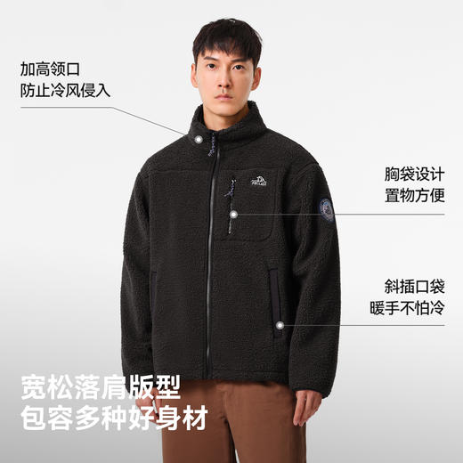 伯希和抓绒衣女款户外防风加厚保暖运动上衣休闲百搭羊羔绒外套男 商品图3