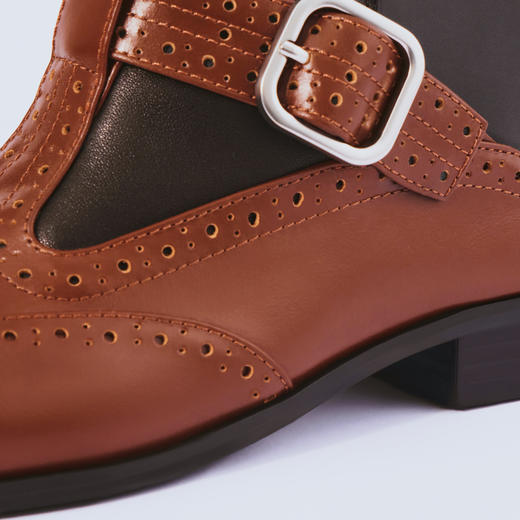 lost in echo2025早秋新款独特解构拼接布洛克芭蕾舞长靴弹力靴女 商品图2