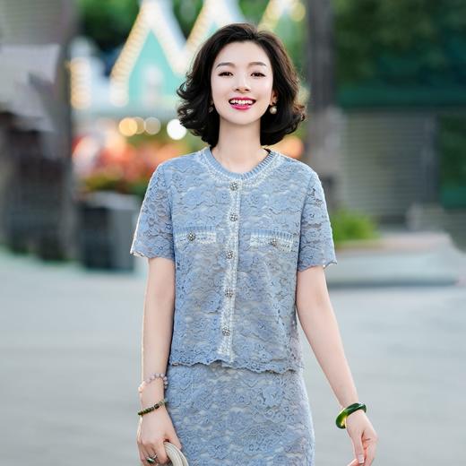 西子/法式镂空蕾丝小香风细棉外套半裙套装/WTTJ132 商品图6
