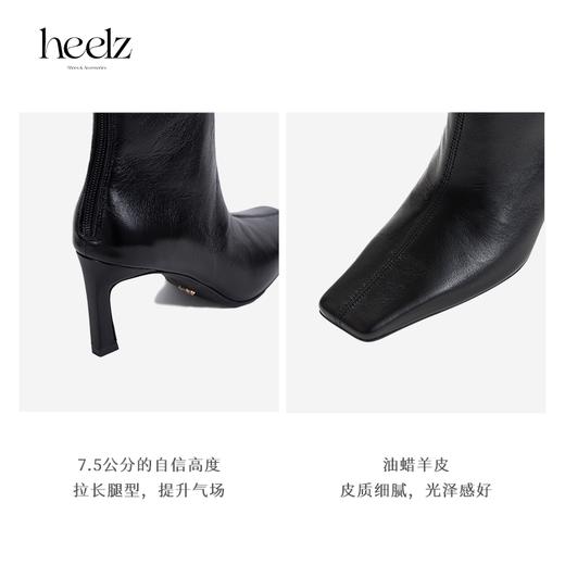 【大女主】heelz设计师手工鞋履 ｜酷飒风复古油蜡羊皮 方头短靴 7.5 公分 商品图3