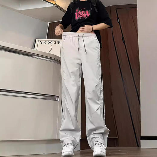 浅灰色速干冲锋裤男款秋季拼接设计感网眼透气裤子美式伞兵工装裤 商品图1