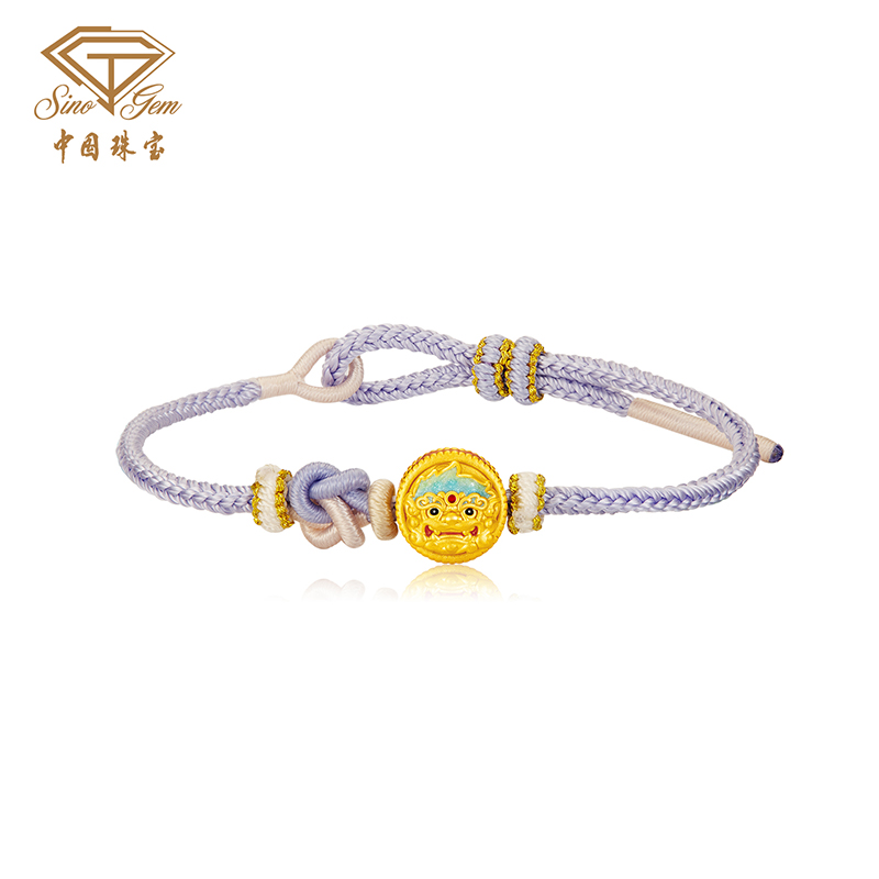 【大足金-大足狮】黄金狮来运转转运珠 5D硬金足金手串【Y】