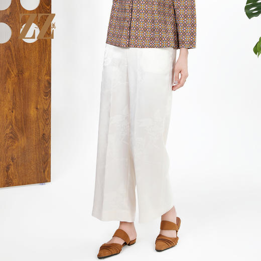 佐尔美新中式国风气质时尚提花长裤女M43KC10 商品图0