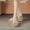 ZHR则则6.5CM坡跟凉鞋女水钻仙女风凉鞋女外出百搭气质高跟鞋夏季 商品缩略图8