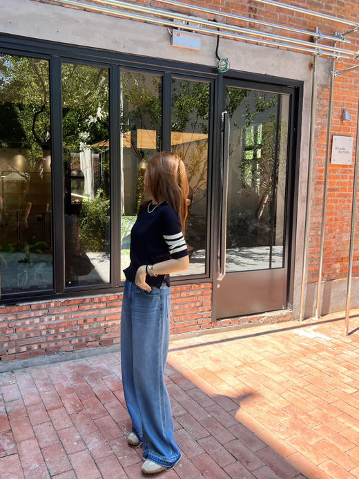 2508403    软牛仔 直筒 牛仔裤，chic松弛 拉毛下摆 商品图8