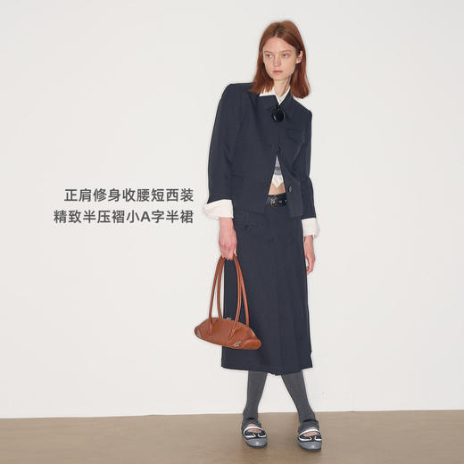 马君妍同款lost in echo早秋新款正肩修身收腰西装外套显瘦半身裙 商品图2