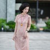 西子/【竹林间】天然苎麻棉立领斜襟竹叶透气收腰显瘦旗袍/QPTJ111 商品缩略图6
