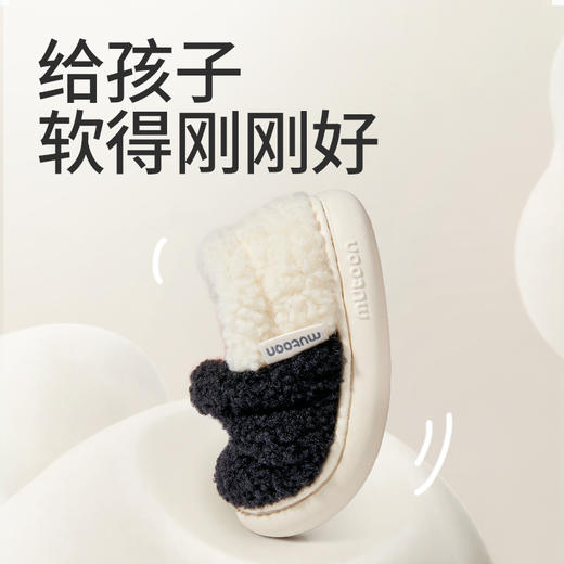 牧童熊猫棉拖鞋女童包跟居家鞋冬季新款男童加绒保暖室内软底拖鞋 商品图13