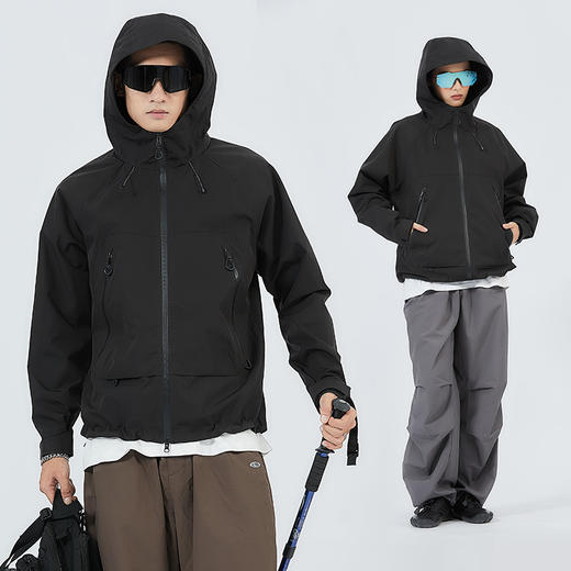 LUCKY DEER/幸运鹿情侣款时尚城市运动防风防泼水硬壳冲锋衣外套 商品图3