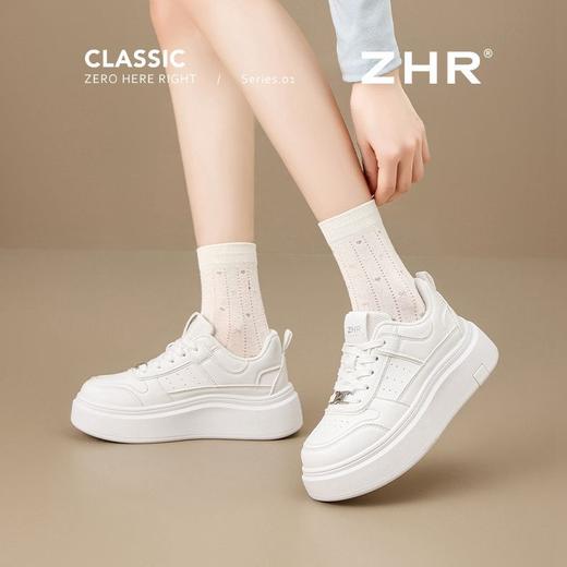 ZHR轻便厚底增高小白鞋2025小个子校园风新款运动休闲鞋舒适板鞋 商品图7