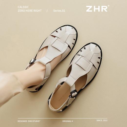 ZHR则则罗马凉鞋女2025新款春夏透气猪笼编织凉鞋包头镂空沙滩鞋 商品图9