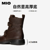 MIO米奥马丁靴中跟圆头复古切尔西靴厚底简约女靴M255671881 商品缩略图4