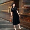 西子/重磅醋酸拼接定位睫毛蕾丝盘扣收腰立体裁剪连衣裙/CQTJ137 商品缩略图8