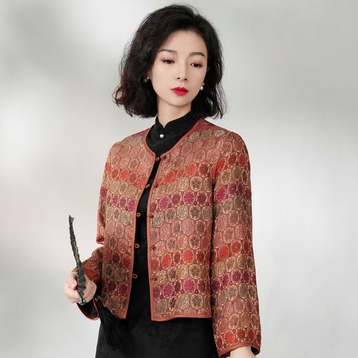 西子/宋锦香云纱桑蚕丝重缎非遗【七彩宝相】两穿唐装外套/TZLL309 商品图9
