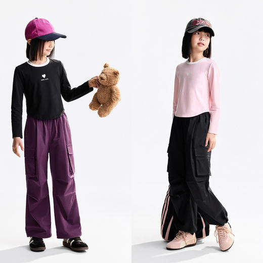 【潮酷工装裤】男女童全腰梭织单裤秋季新款安奈儿童装小程序专享EM536542 商品图3