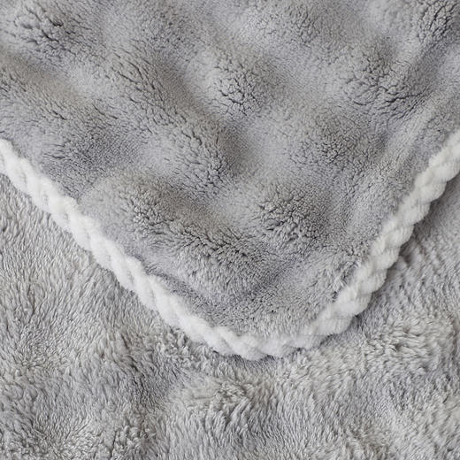 简芮泡泡珊瑚绒加大加厚浴巾（灰色-粉色）（250753-250754） 商品图4