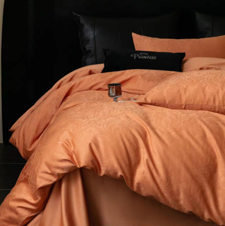 精选轻奢高级感提花全棉四件套轻奢裸睡高支被套床单床上用品G119100116