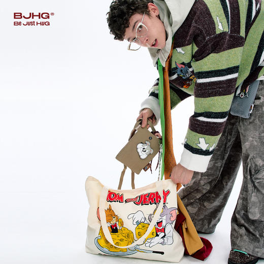 【猫和老鼠联名】BJHG不计后果帆布包百搭通勤大容量手提托特包 商品图2