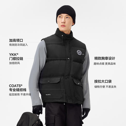 伯希和户外800蓬羽绒马甲男2025新款轻薄防风鹅绒服立领运动外套 商品图4