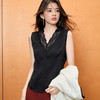 「自」全新升级【铂金会员146/天猫199/差价53】(01012)洛诗琳新款蕾丝拼接雪纺背心2025秋季气质V领打底上衣 商品缩略图3