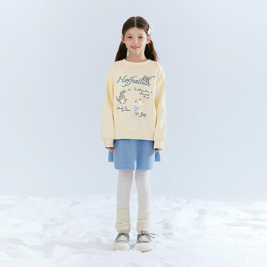 笛莎Deesha 童装女童卫衣2025冬新款女童甜美印花圆领卫衣 商品图2