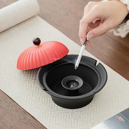 复古中式陶瓷官帽烟灰缸时尚防飞灰设计创意办公小物生 商品图6