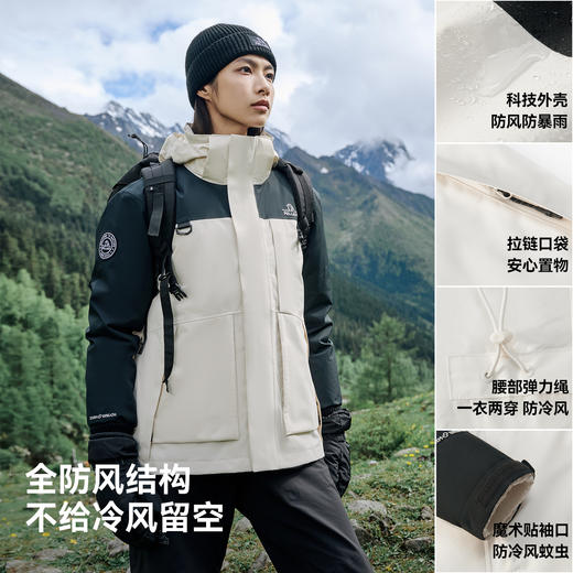 伯希和户外鹅绒冲锋衣女2025新款三合一可拆卸内胆防风徒步登山服 商品图3