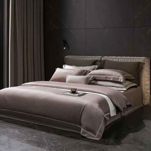 140支长绒棉染色提花四件套 韵幻太空灰 商品图3