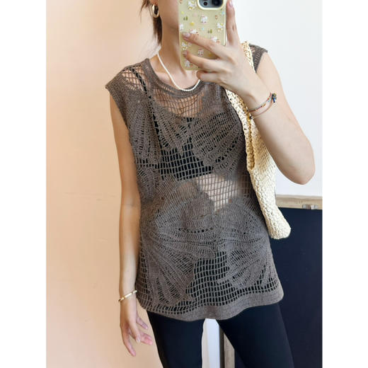 2508401    国风“白描画” 勾线手工 羊毛针织背心 商品图10