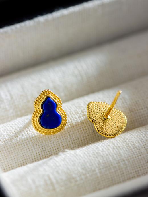 “蓝色小精灵”天然青金石葫芦耳钉 CF 商品图2