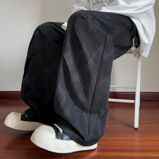 重磅工装伞兵美式扎染男垂感潮流宽松直筒百搭阔腿裤休闲裤 商品图3