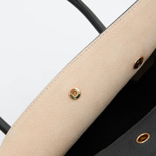 ROMI STUDIO”优雅主义“荔枝牛皮纹撞色锁扣手提托特包RWCRP33452 商品图3