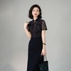 西子/烟雨中国风旗袍立领蕾丝重磅醋酸拼接旗袍连衣裙/QPLL189 商品缩略图9