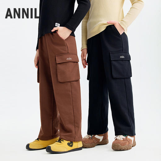 男女童全腰针织单裤秋季新款安奈儿童装小程序专享EM536541 商品图0