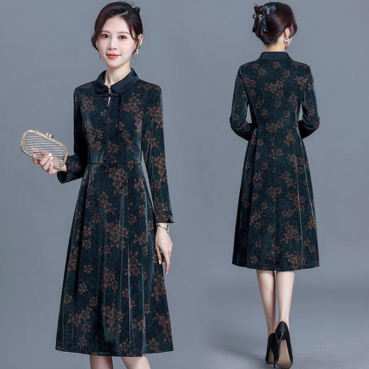 时尚印花连衣裙，韩版修身气质中老年女装裙子YW-YXJY-782032 商品图2