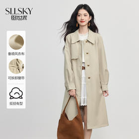 【08/19新品】熙世界风衣外套女2025秋季新款高级感气质宽松休闲中长款收腰大衣