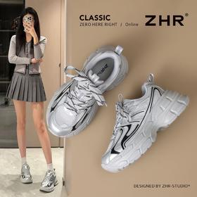 ZHR则则银色厚底增高老爹鞋情侣同款运动休闲鞋秋季户外百搭女鞋