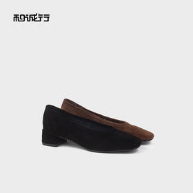 和诚行2025秋冬新款通勤浅口中跟单鞋 女0770203