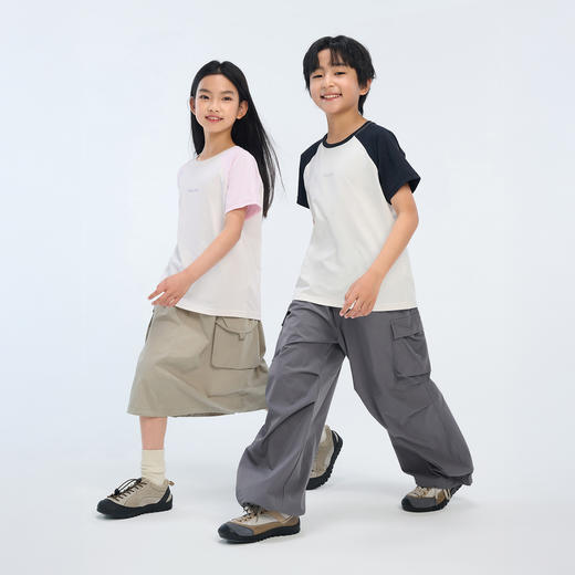 伯希和户外T恤男童女童25新款防晒抗菌半袖拼色速干短袖休闲内搭 商品图4