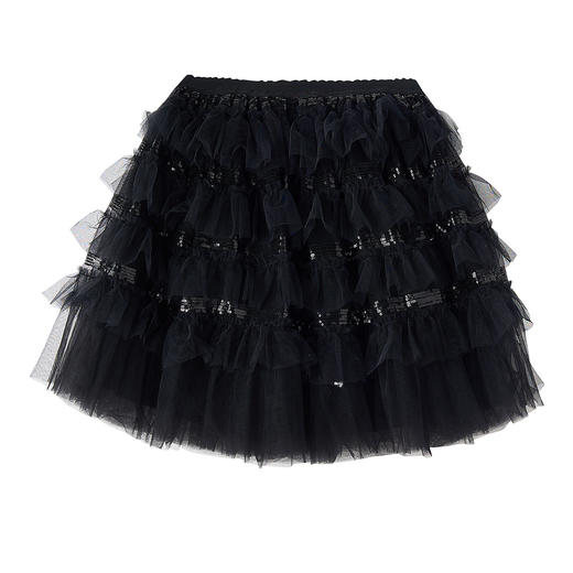 笛莎Deesha 童装女童半身裙2025冬新款女童堆叠闪片网纱层层蛋糕裙 商品图4