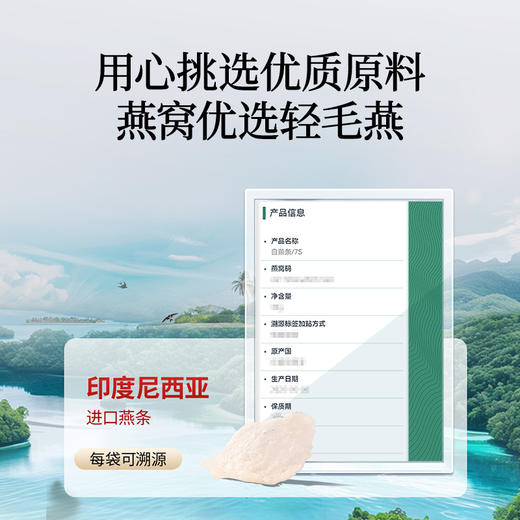 【正宗同仁堂品牌】北京同仁堂 青源堂 白燕条/印尼7S/100g 手工挑毛 自然燕条 自然色泽SY 商品图4