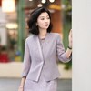 西子【迷雾玫瑰】/醋酸叶脉格绞综立体剪裁薄款气质灰紫色西装外套/WTTJ252 商品缩略图6