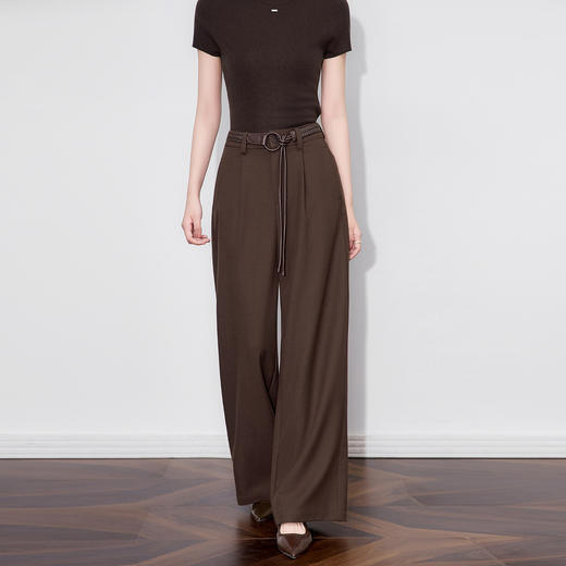 「高货wl」全新升级【铂金会员238/天猫319/差价81】(43512)洛诗琳法式宽松天丝混纺西裤2025秋新款高腰垂感阔腿裤女 商品图1