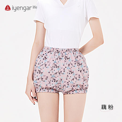 艾扬格life C2113 纯棉花色女短裤  灯笼瑜伽短裤 商品图5