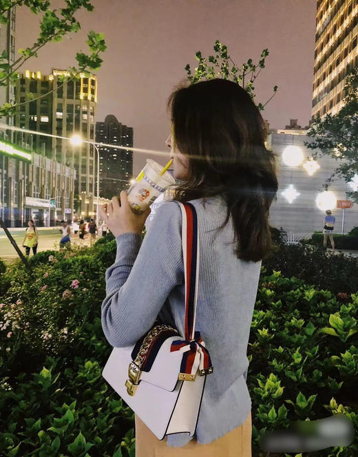 Gucci 中号 白色 牛皮 塞尔维亚 丝巾包 商品图1
